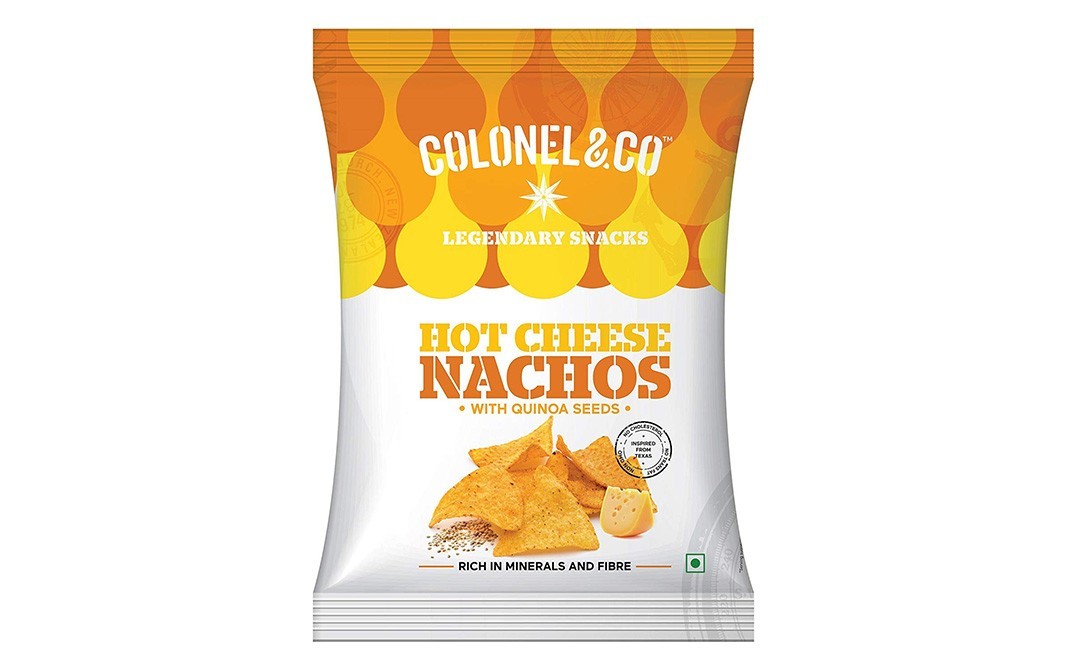 Colonel & Co Hot Cheese Nachos With Quinoa Seeds   Pack  60 grams